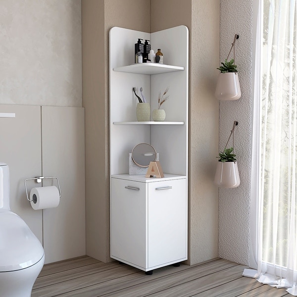 Tall Freestanding Storage Organizer Linen Tower, Vanity Closet ...